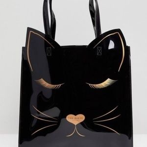 Ted Baker Catcon Linear Cat Print Large Icon Black